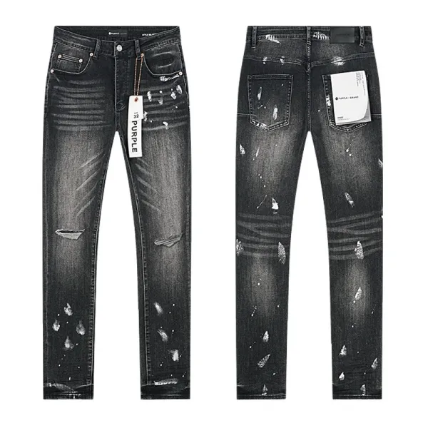 Purple Brand Flared Jeans Black with Radiant Stitch Detail - 7