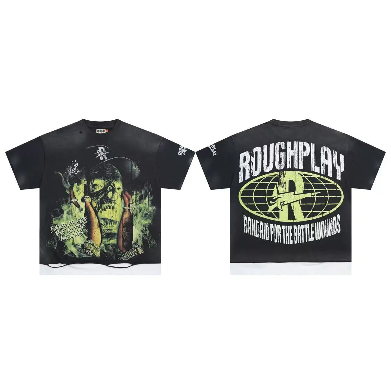 Roughplay x Hellcat Records Band Graphic Distressed Gray T-Shirt - 10