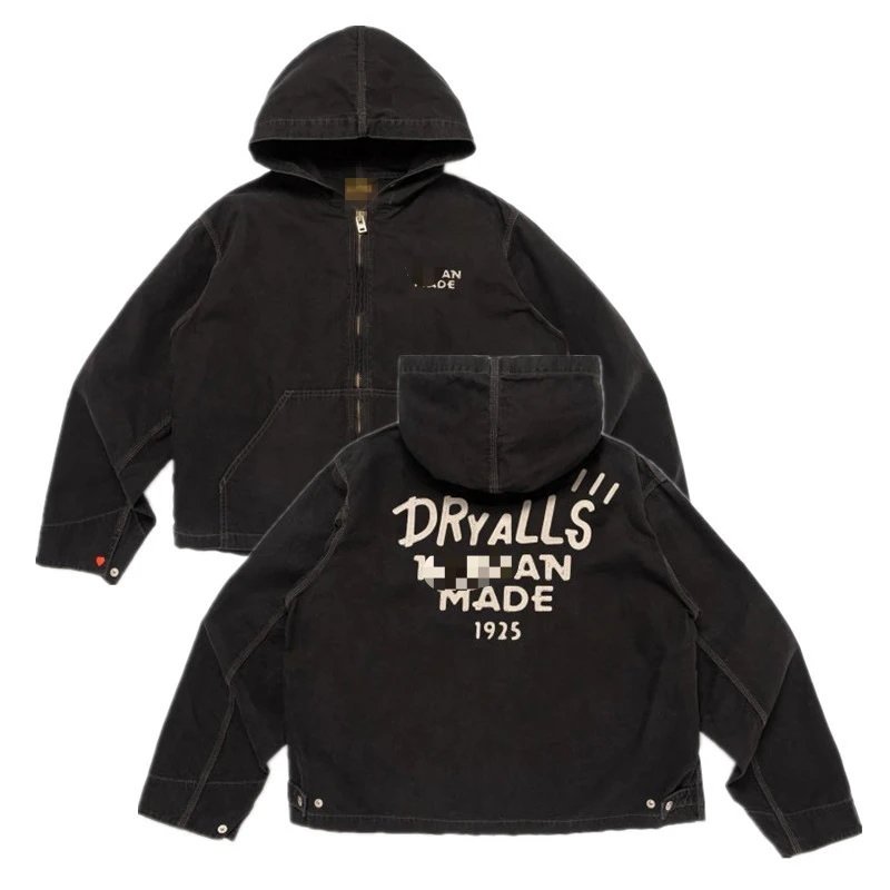 Duck Collar Letter Embroidered Workwear Jacket photo 8