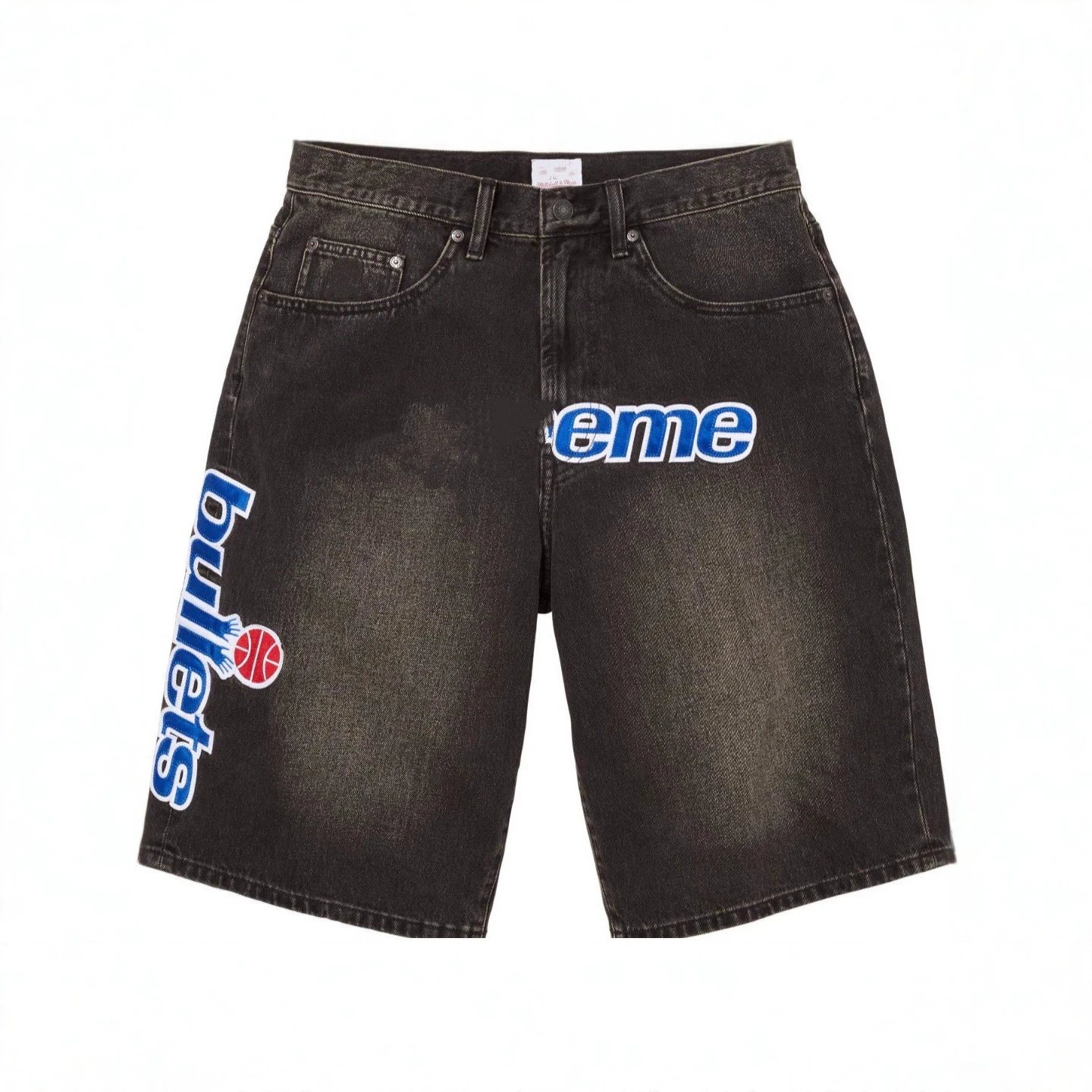 Straight-Leg Denim Cargo Shorts