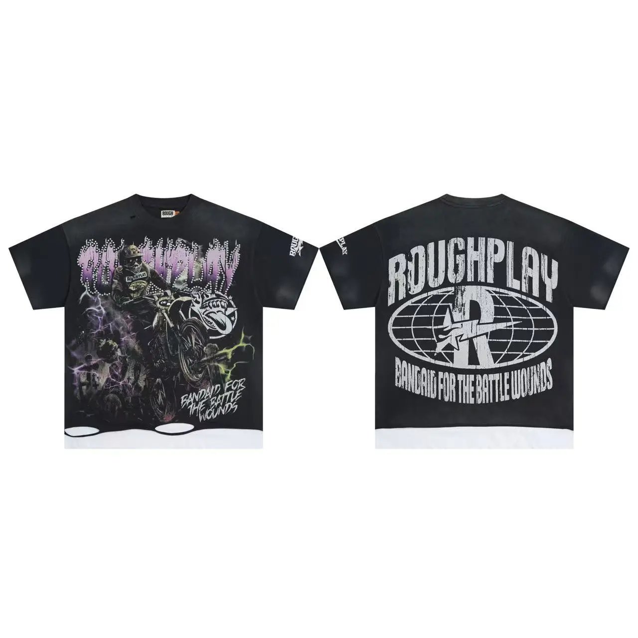 Roughplay x Hellcat Records Band Graphic Distressed Gray T-Shirt - 12