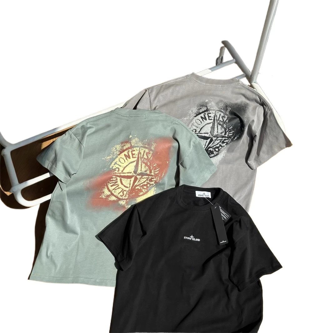 Pure Cotton Crew-Neck T-Shirt with Puff-Print Logo