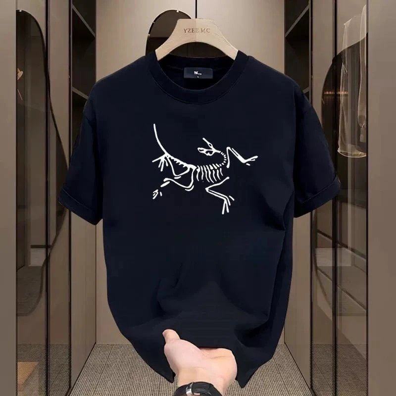 Unbranded T-Shirts Short-Sleeve Dinosaur Skeleton Graphic — Black [260 gsm – no lettering, large front graphic]