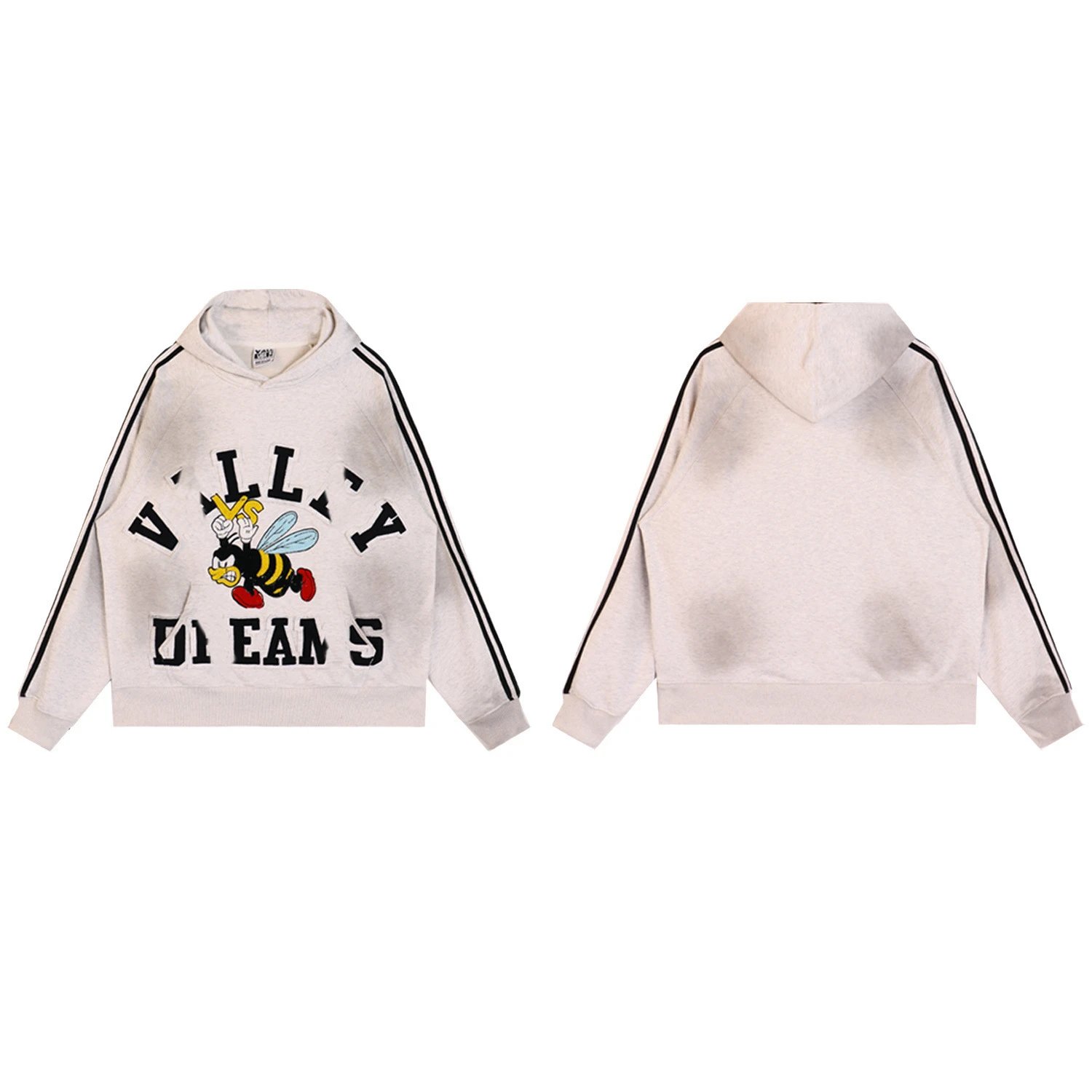 Men's Loose-Fit Striped Hoodie with Embroidery photo 5