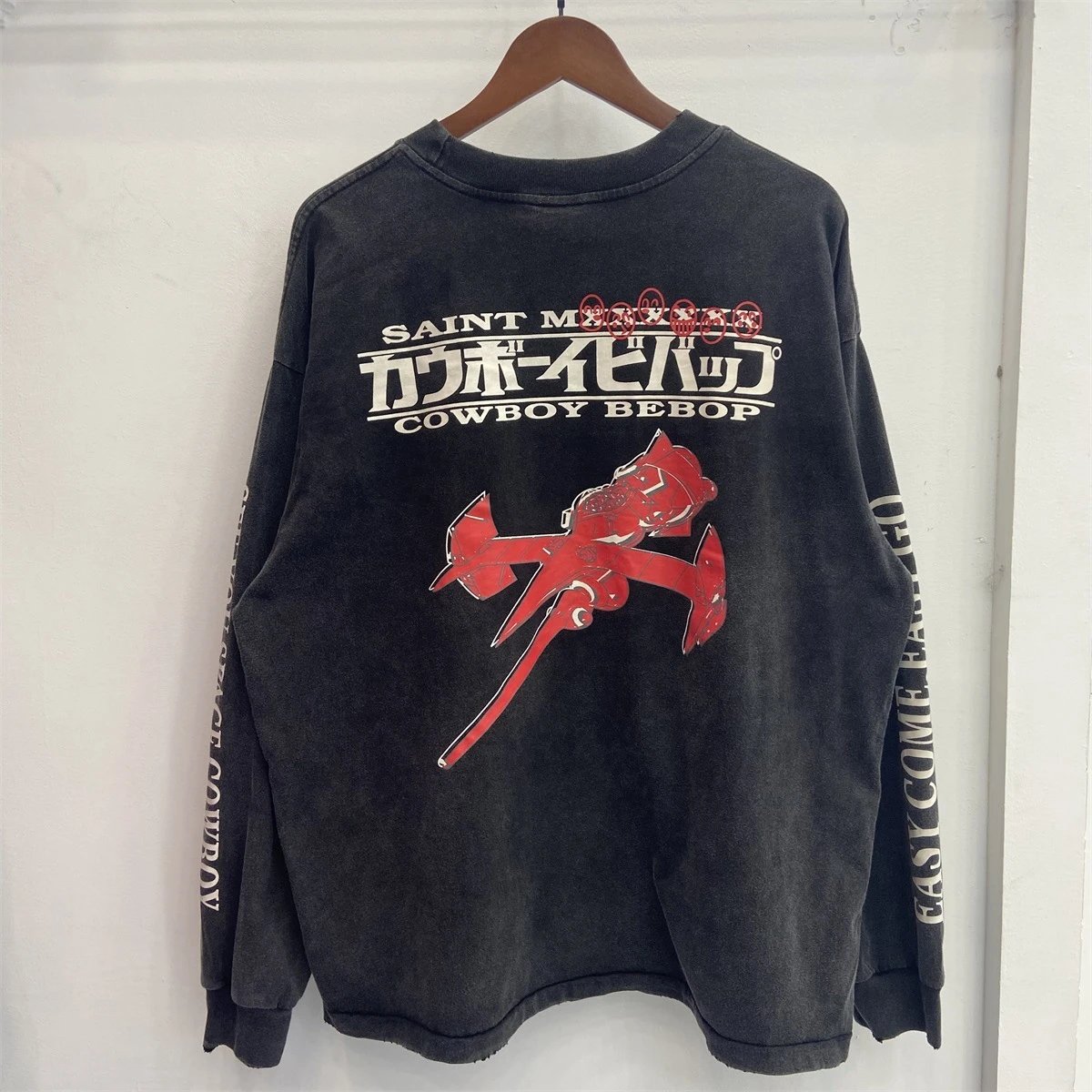 Cowboy Bebop x Unknown Brand Long Sleeve Graphic Tee Black - 9