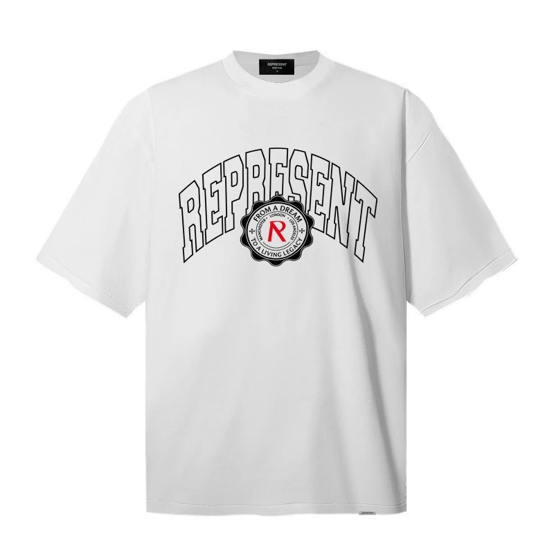 Represent Arch Logo White Graphic T-Shirt