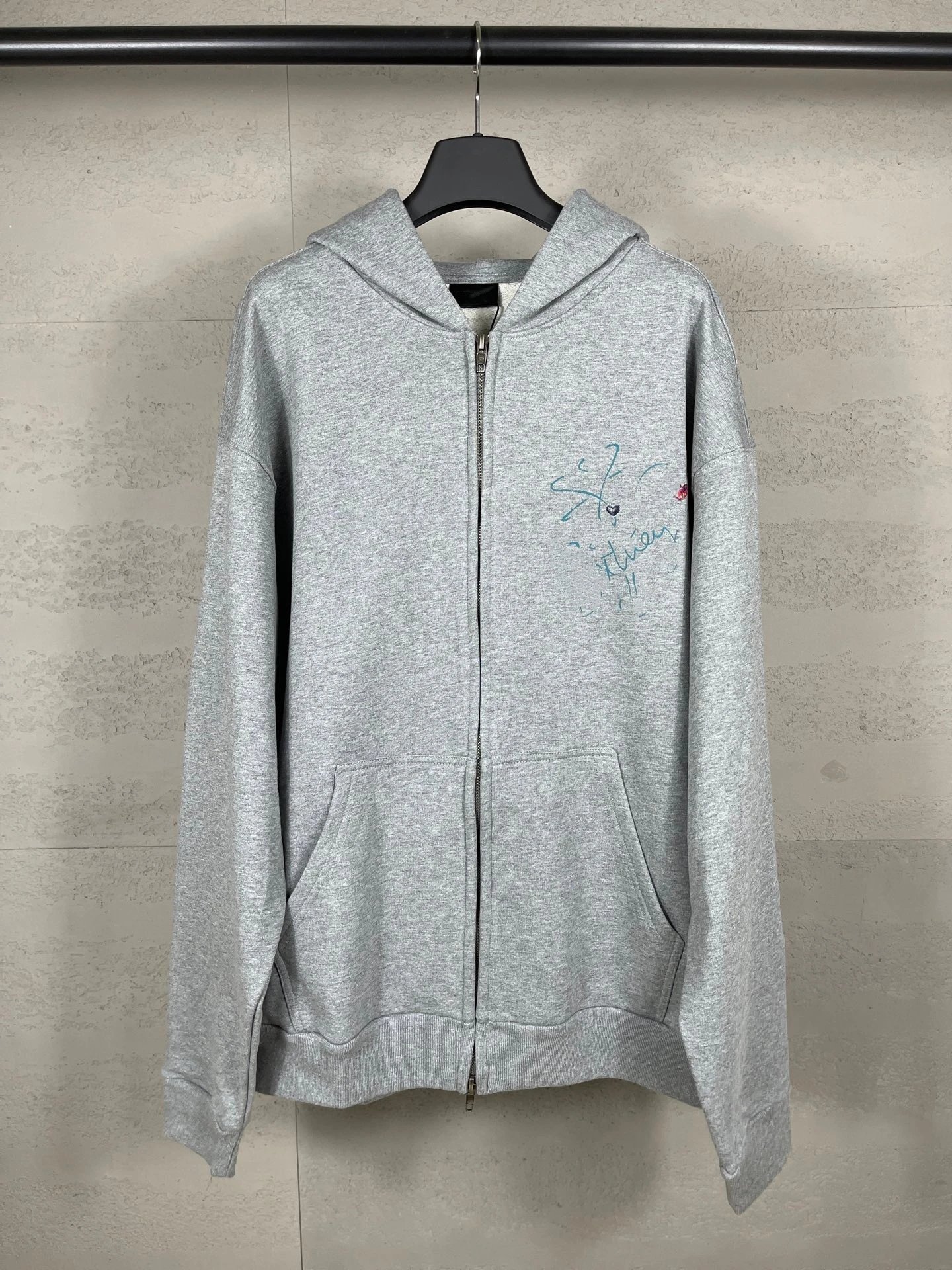 Paneled Embroidered Hooded Cardigan photo 5