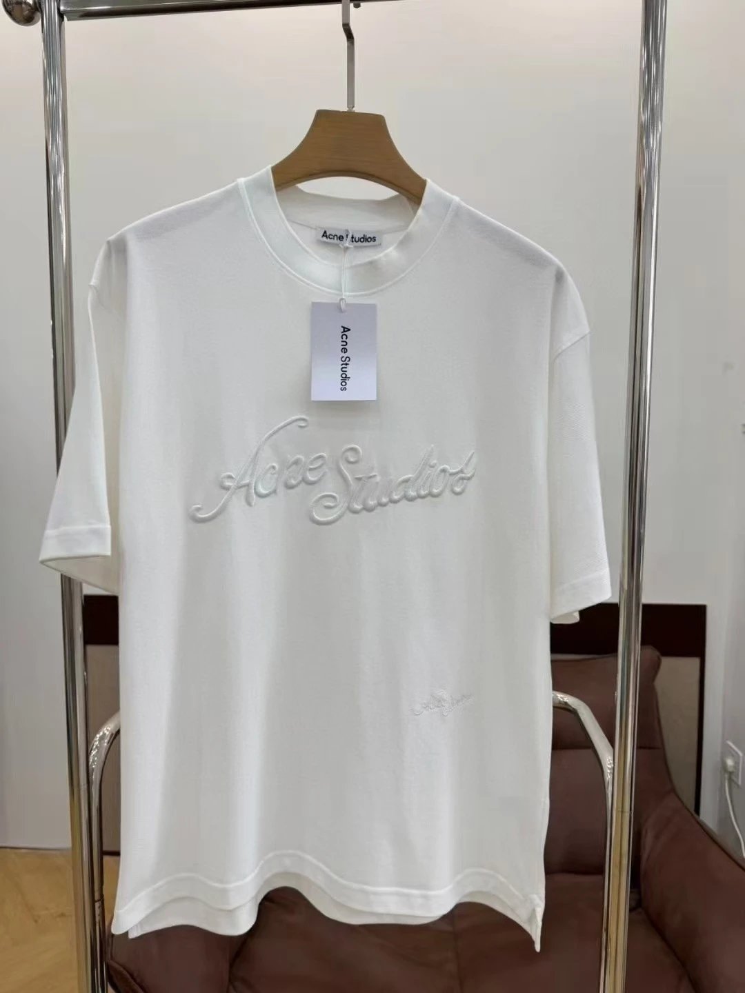 Acne Studios Jackets Stockholm 1996 logo-embroidered jacket — Pearl-gauze embroidered white