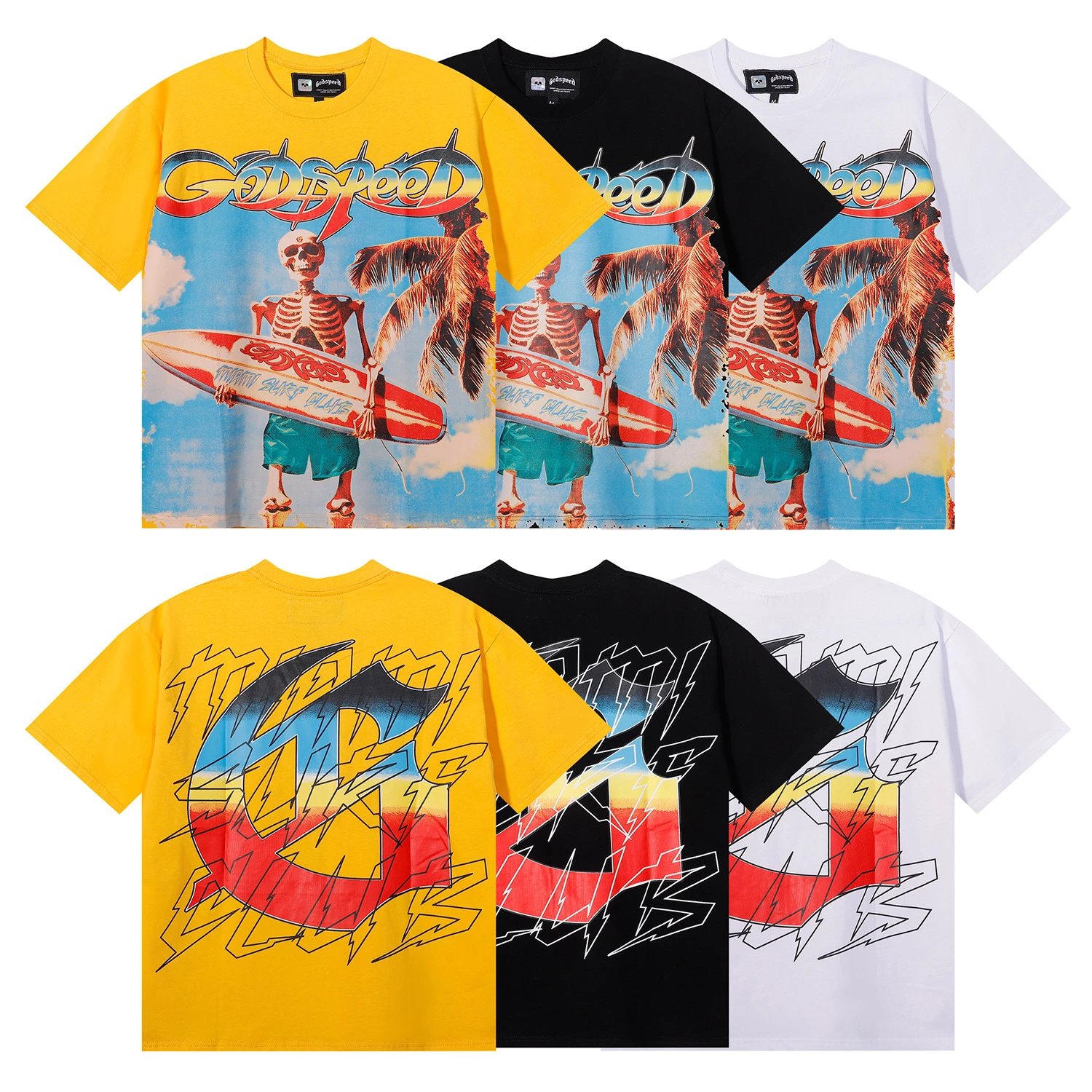 Godspeed Surf Club Skeleton Graphic T-Shirt Black - 20