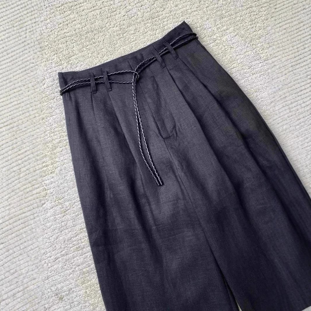 Breathable Tencel Linen Wide-Leg Pants