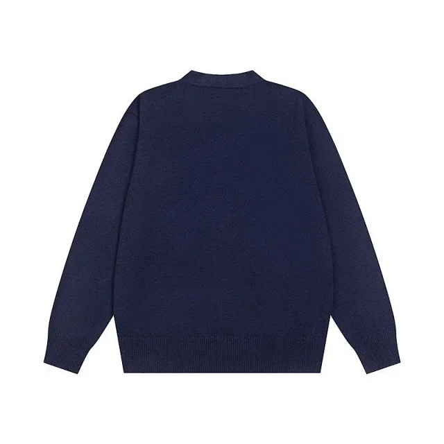 Acne Studios Knitwear V-neck button-front cardigan with face patch product detail image 23