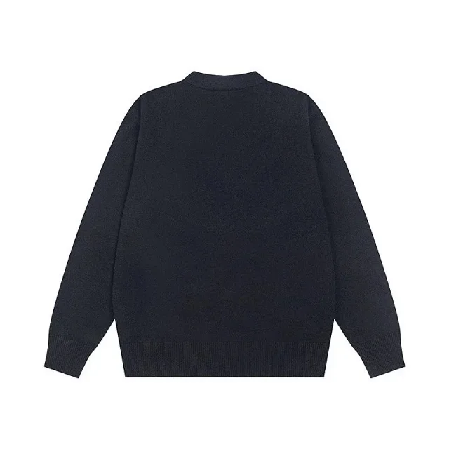 Acne Studios Knitwear V-neck button-front cardigan with face patch product detail image 25
