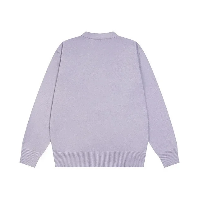 Acne Studios Knitwear V-neck button-front cardigan with face patch product detail image 13