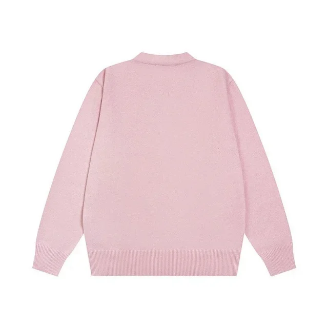 Acne Studios Knitwear V-neck button-front cardigan with face patch product detail image 5