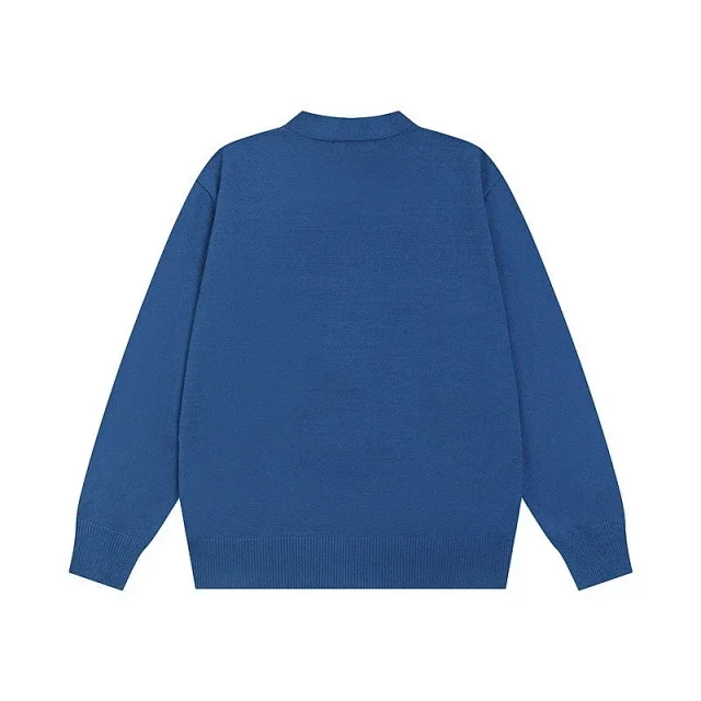 Acne Studios Knitwear V-neck button-front cardigan with face patch product detail image 17