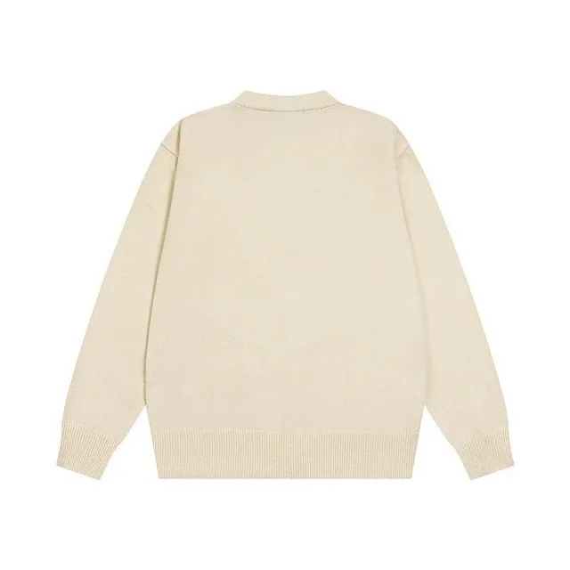 Acne Studios Knitwear V-neck button-front cardigan with face patch product detail image 11