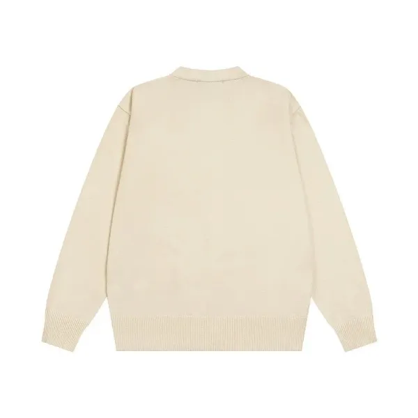 Acne Studios Smiley Face Cardigan Light Green Knit Cardigan - 12