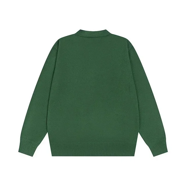 Acne Studios Knitwear V-neck button-front cardigan with face patch product detail image 15