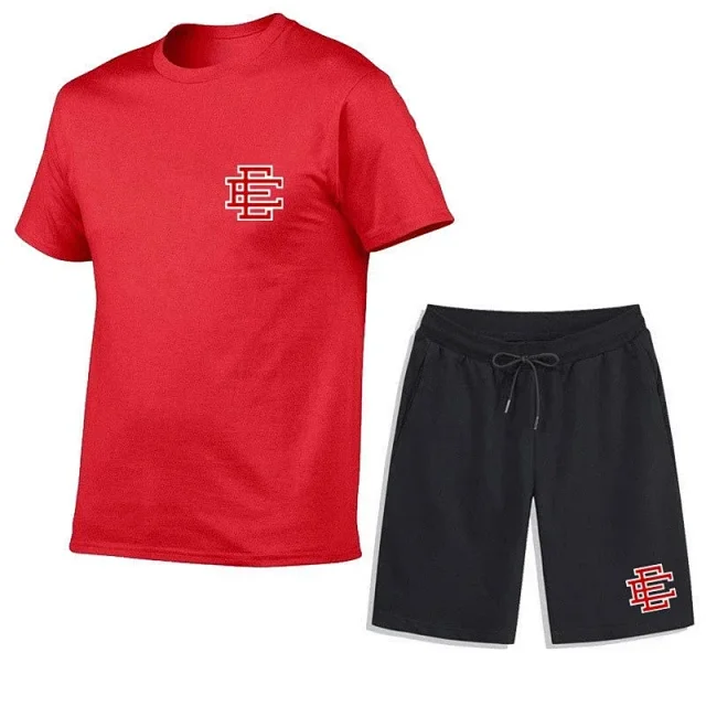 Unbranded Matching Sets Short-Sleeve T-Shirt and Drawstring Shorts Set with Monogram Print product detail image 20