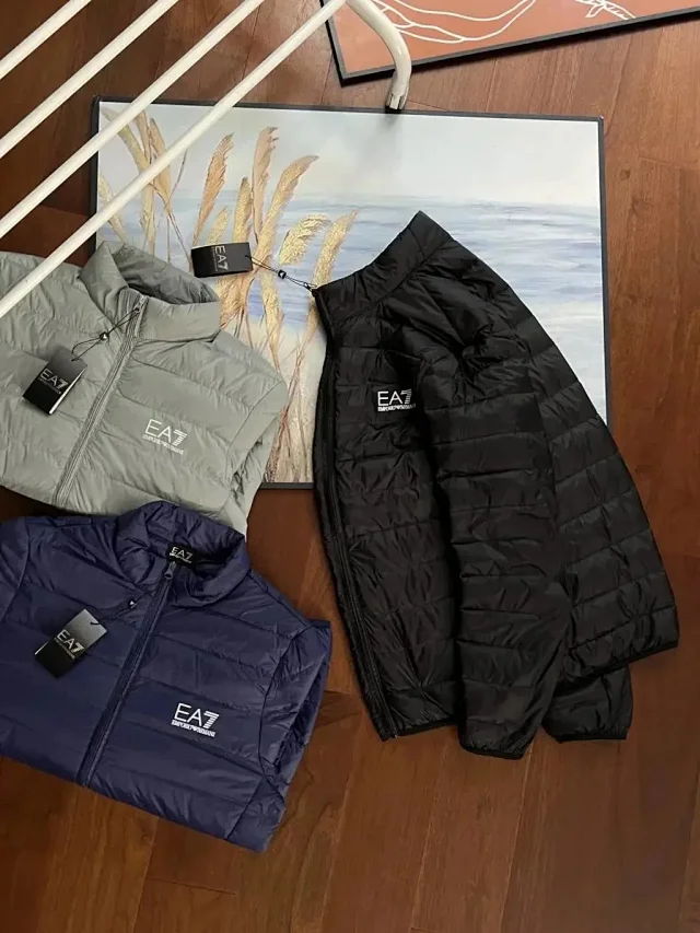EA7 Emporio Armani Down Jackets Quilted Stand-Collar Zip-Front Jacket product detail image 3