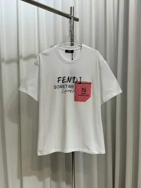 Fendi Sometime Life Sings At Roma Pocket T-Shirt White - 1