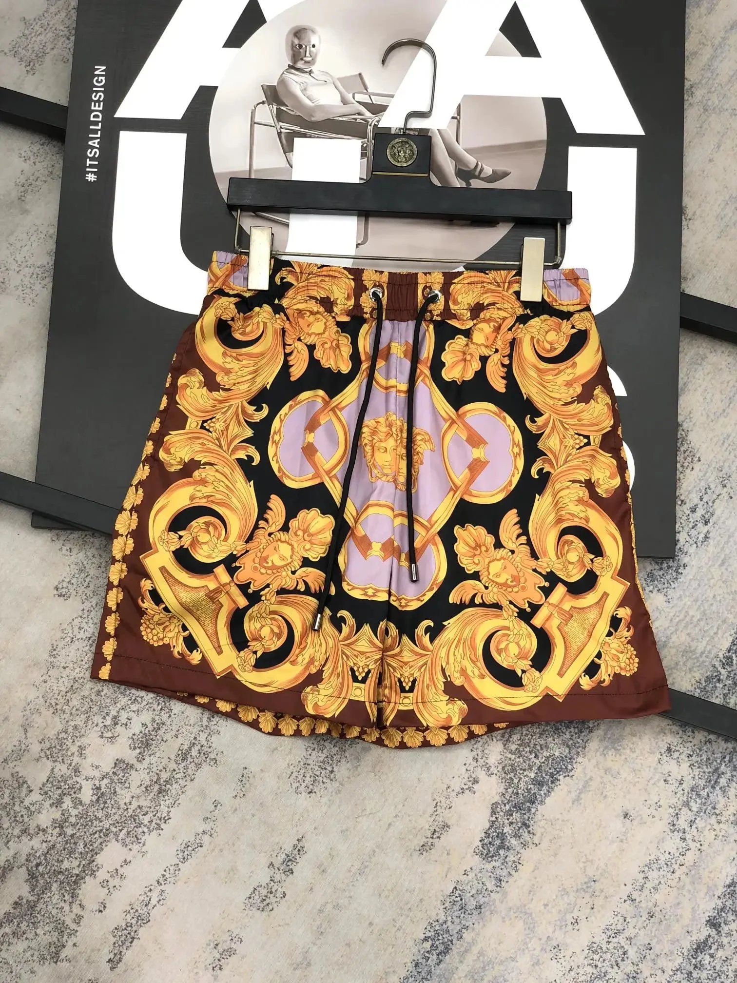Versace Baroque Print Swim Shorts Multicolor