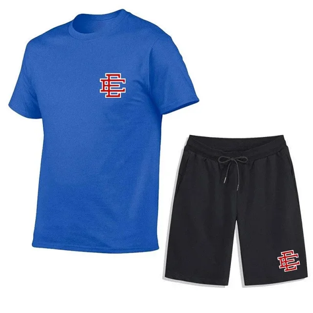 Unbranded Matching Sets Short-Sleeve T-Shirt and Drawstring Shorts Set with Monogram Print product detail image 27