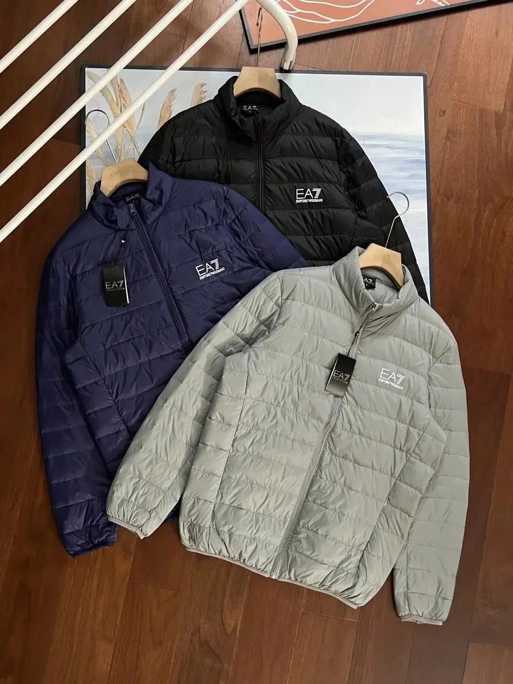 Armani Exchange EA7 Emporio Armani Lightweight Quilted Down Jacket Black Down Jacket - 2