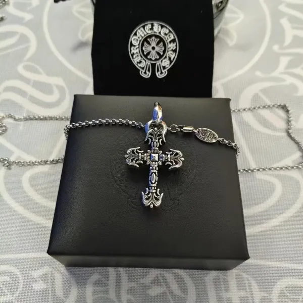 Chrome Hearts Cross Pendant Necklace Silver Jewelry - 1