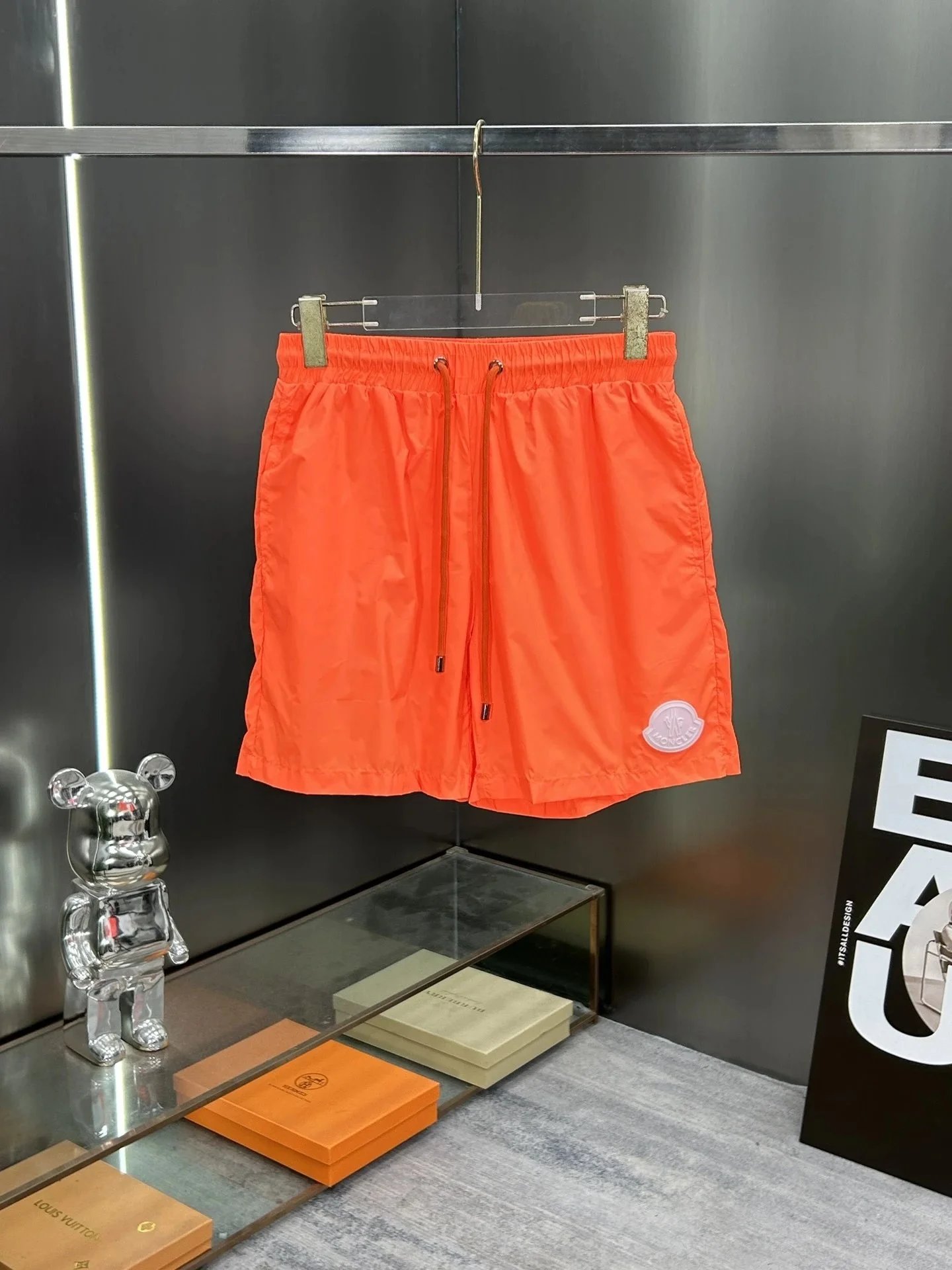 Moncler Shorts Drawstring nylon with logo patch — MM017