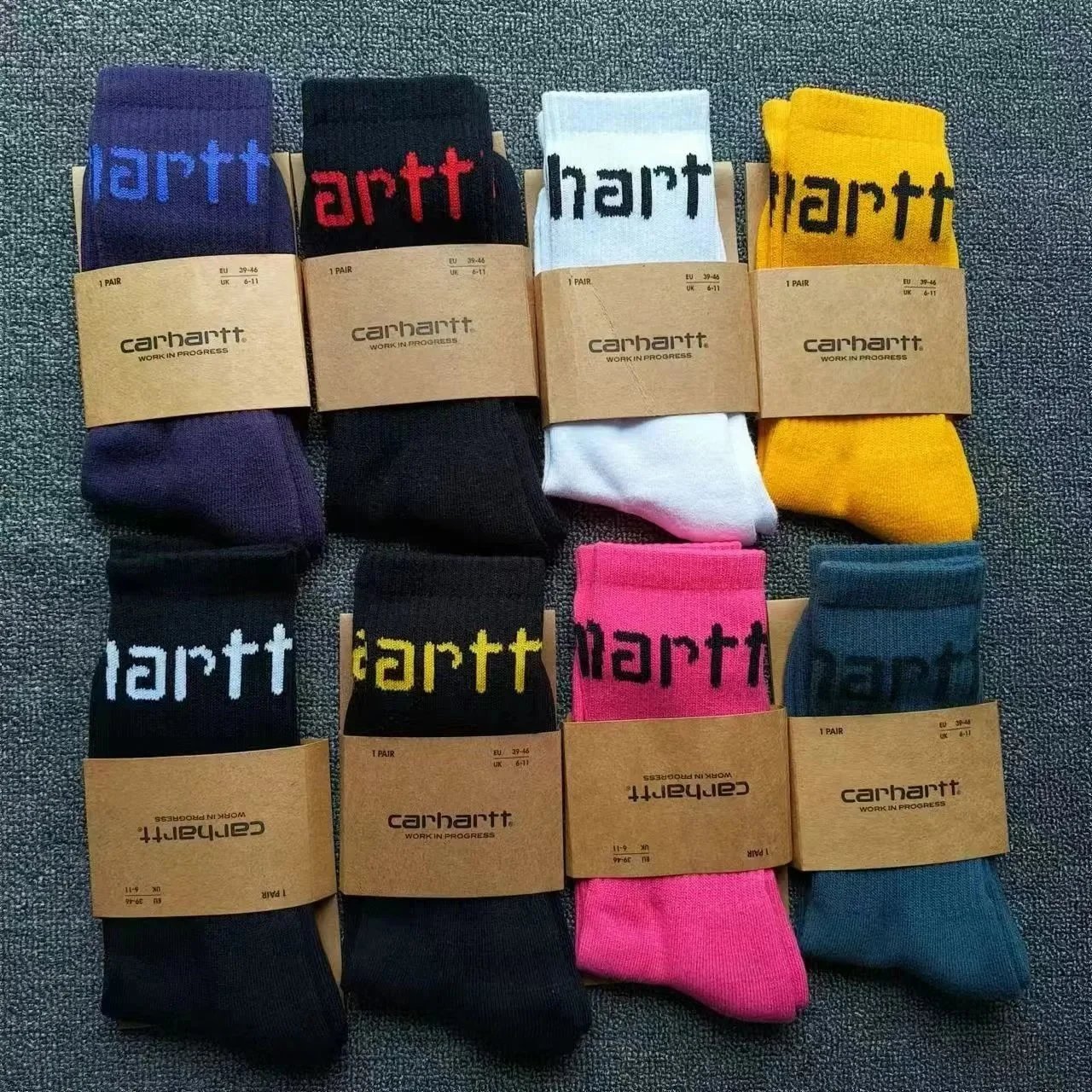 Carhartt Work In Progress Logo Socks White Lime Green Socks - 2