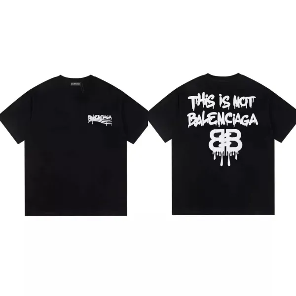 Balenciaga This Is Not Balenciaga Dripping Logo Black T-Shirt - 1