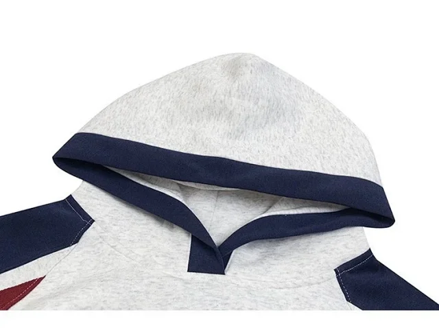 Stone Island Hoodies & Sweatshirts Color-block hooded sweatshirt with compass badge and striped raglan sleeves product detail image 2