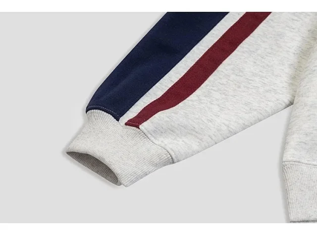 Stone Island Hoodies & Sweatshirts Color-block hooded sweatshirt with compass badge and striped raglan sleeves product detail image 4