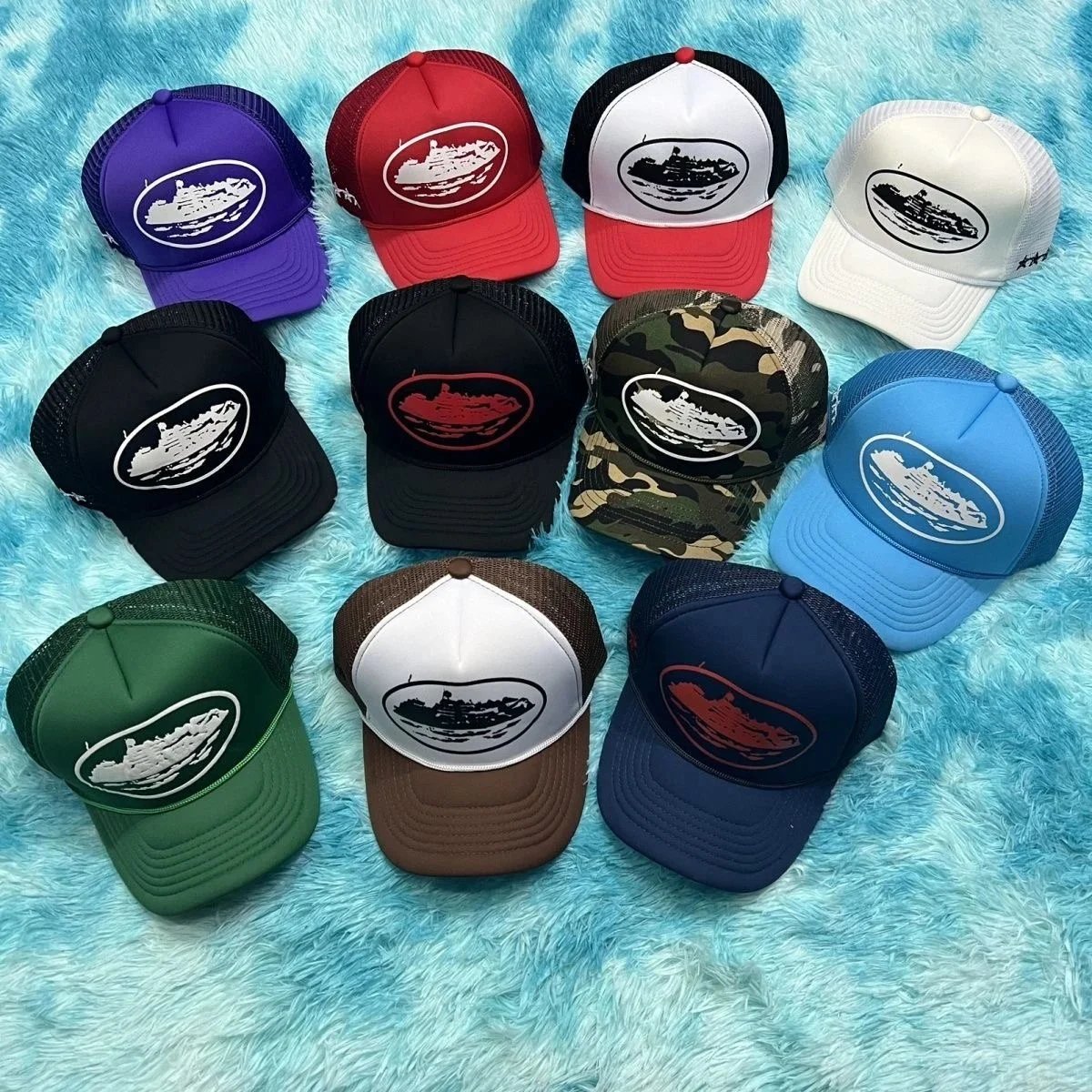 Design Trucker Cap with Spaceship and Stars Embroidery Black Baseball Cap Hats Baseball Cap - 6