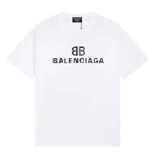 Balenciaga Pixel BB Logo White T-Shirt - 1