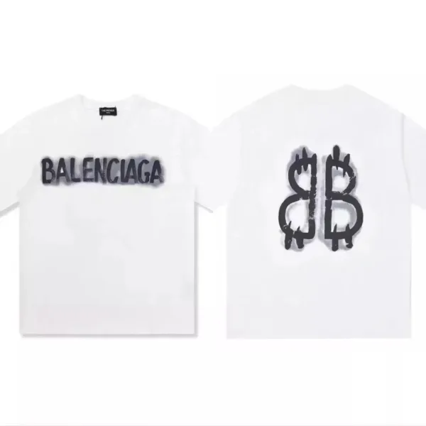 Balenciaga Spray-Paint Logo T-Shirt White - 1