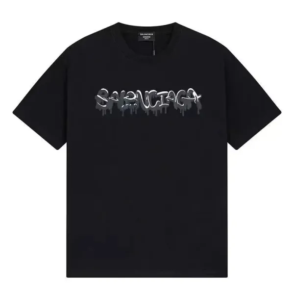 Balenciaga Graffiti Logo Black T-Shirt - 1