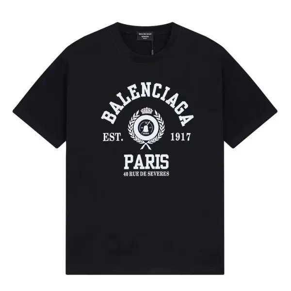 Balenciaga Established 1917 Paris Graphic T-Shirt Black - 1
