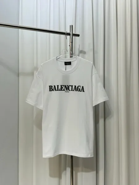 Balenciaga Logo Print White T-Shirt - 1