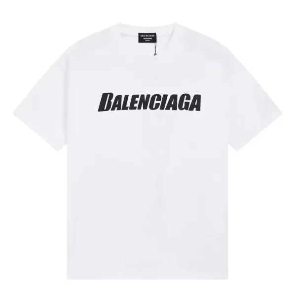 Balenciaga Logo Print White T-Shirt - 1
