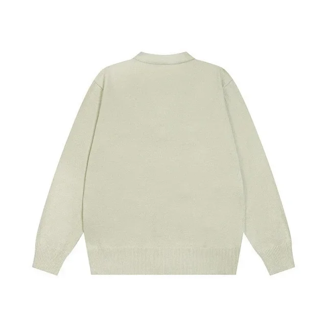 Acne Studios Knitwear V-neck button-front cardigan with face patch product detail image 21