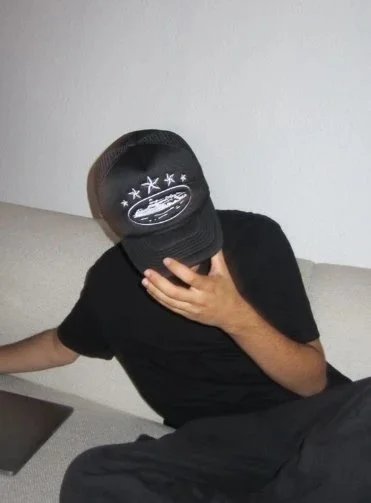 Design Trucker Cap with Spaceship and Stars Embroidery Black Baseball Cap Hats Baseball Cap - 2