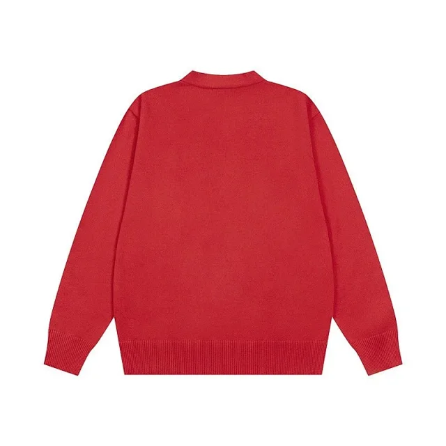 Acne Studios Knitwear V-neck button-front cardigan with face patch product detail image 19