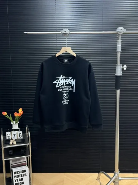 Stussy City Series Black Crewneck Hoodie - 1