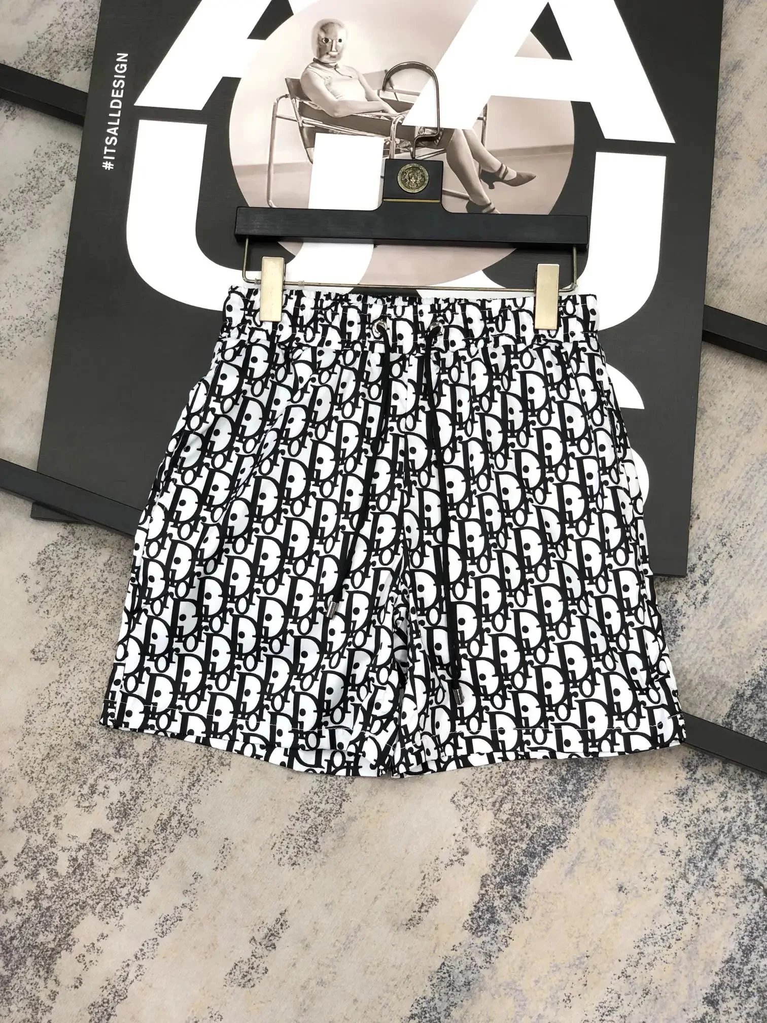 Dior Shorts Elastic-Waist Drawstring Printed — MMJ-035