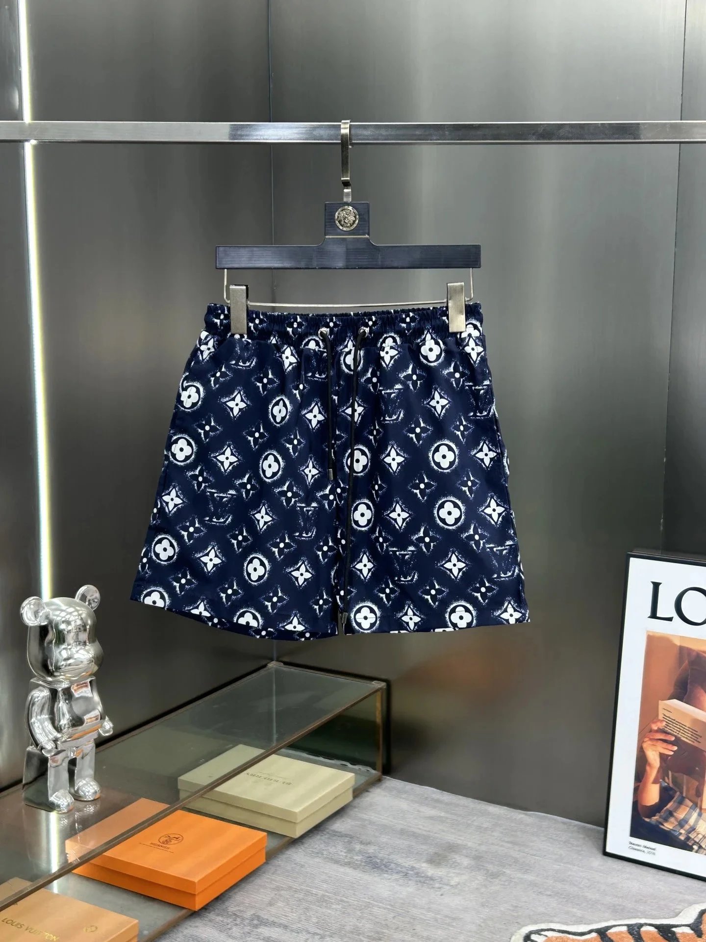 Louis Vuitton Monogram Print Swim Shorts Navy - 1