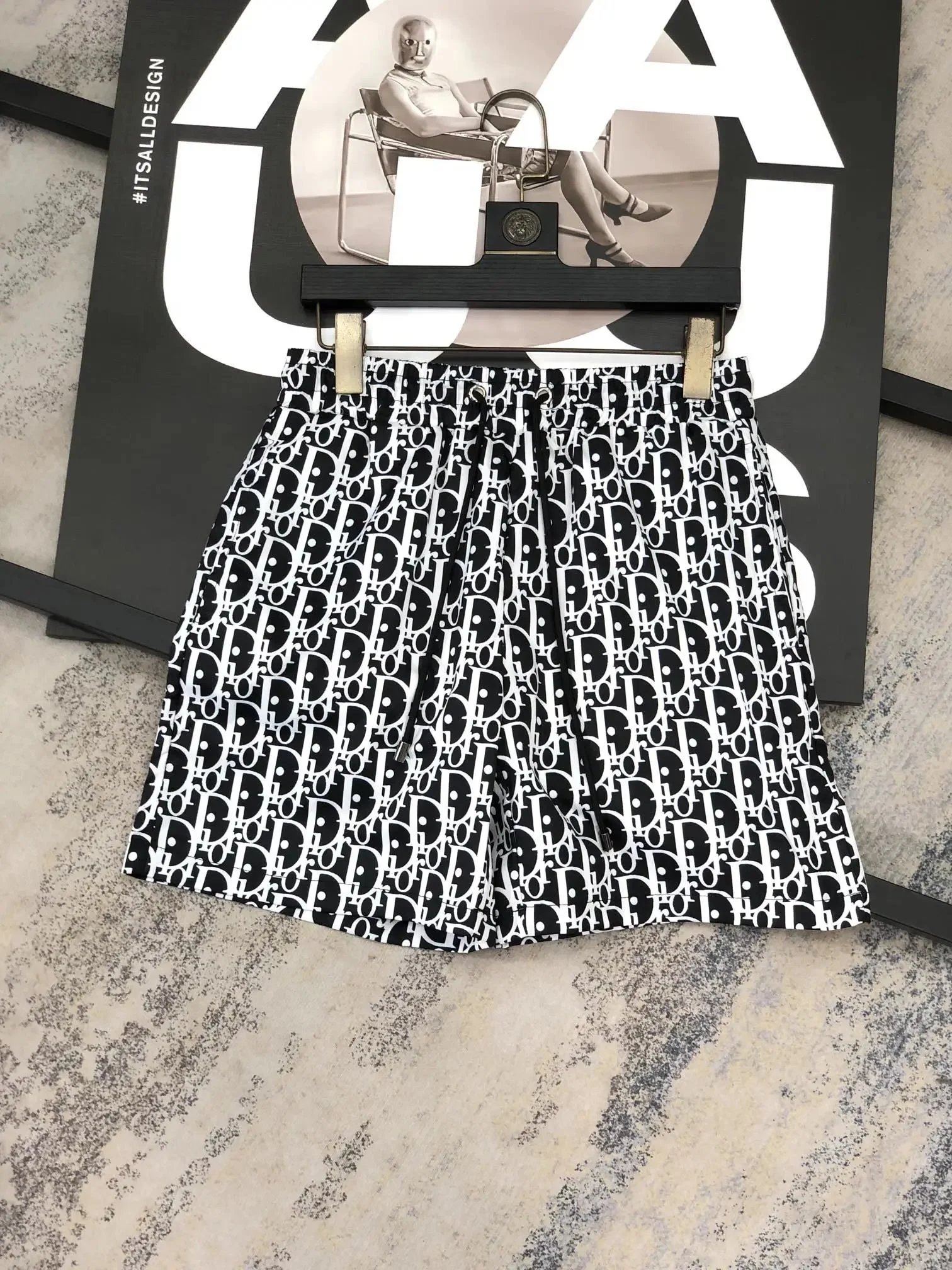 Dior Shorts Elastic-Waist Drawstring Printed — MMJ-034