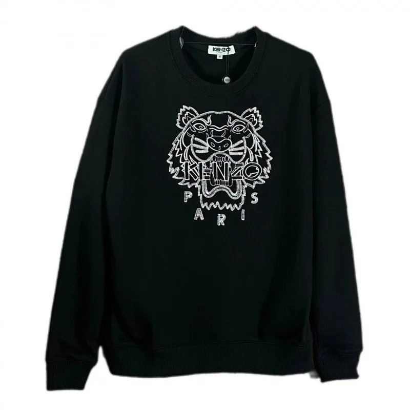 Kenzo Tiger Embroidered Black Hoodie