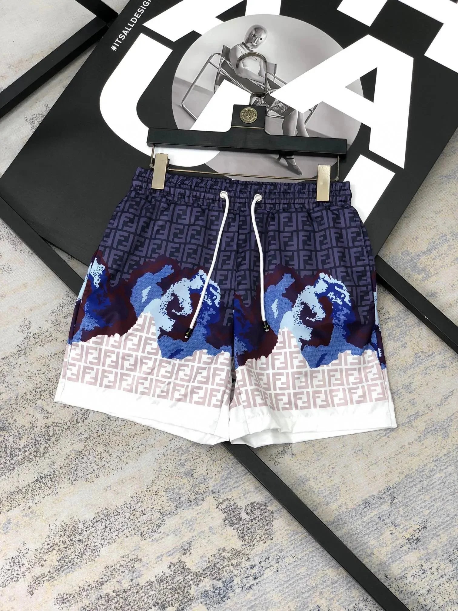 Fendi FF Monogram Print Swim Shorts Multicolor